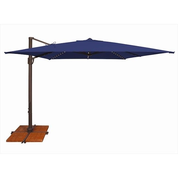 Simplyshade SimplyShade 10 ft. Bali Pro Square Rotating Cantilever Umbrella with Lights Sky Blue SSAD45SL-10SQ00-D2406 - main